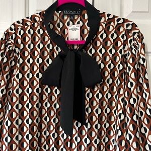 NWT Eloquii Women’s Black and Brown Blouse Sz 24